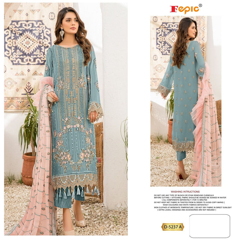 Fepic D No D 527 Georgette With Heavy Embroidered Work Fancy Party Wear Suits Single