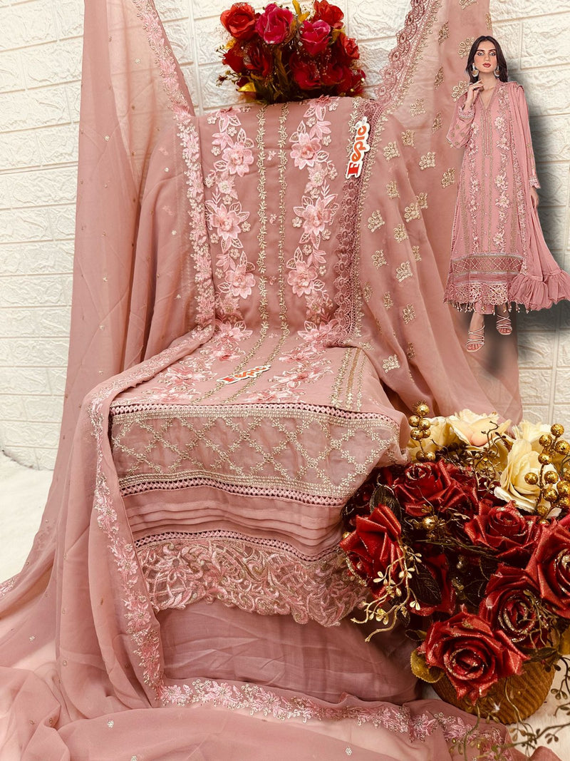 Fepic D No C 1609 Georgette With Embroidery Work Beautiful Designer Suits