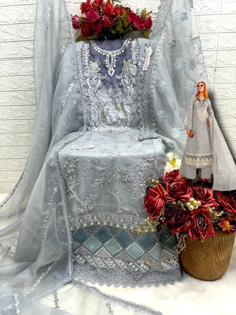 Fepic D No C 1343 C Organza With Embroidered Heavy Work Pakistani Suit Singles