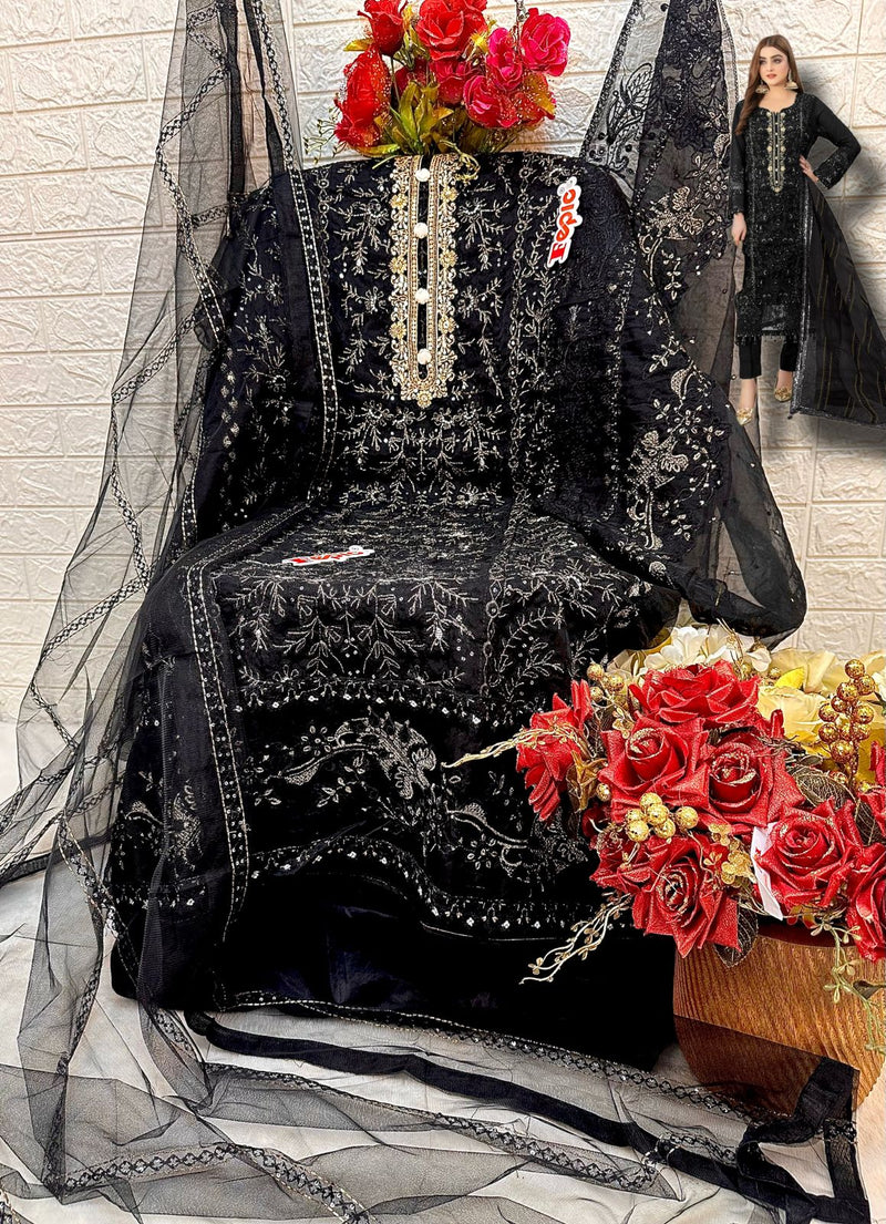 Fepic Rosemeen C 1591 C Organza With Heavy Embroidered Pakistani Suit Singles