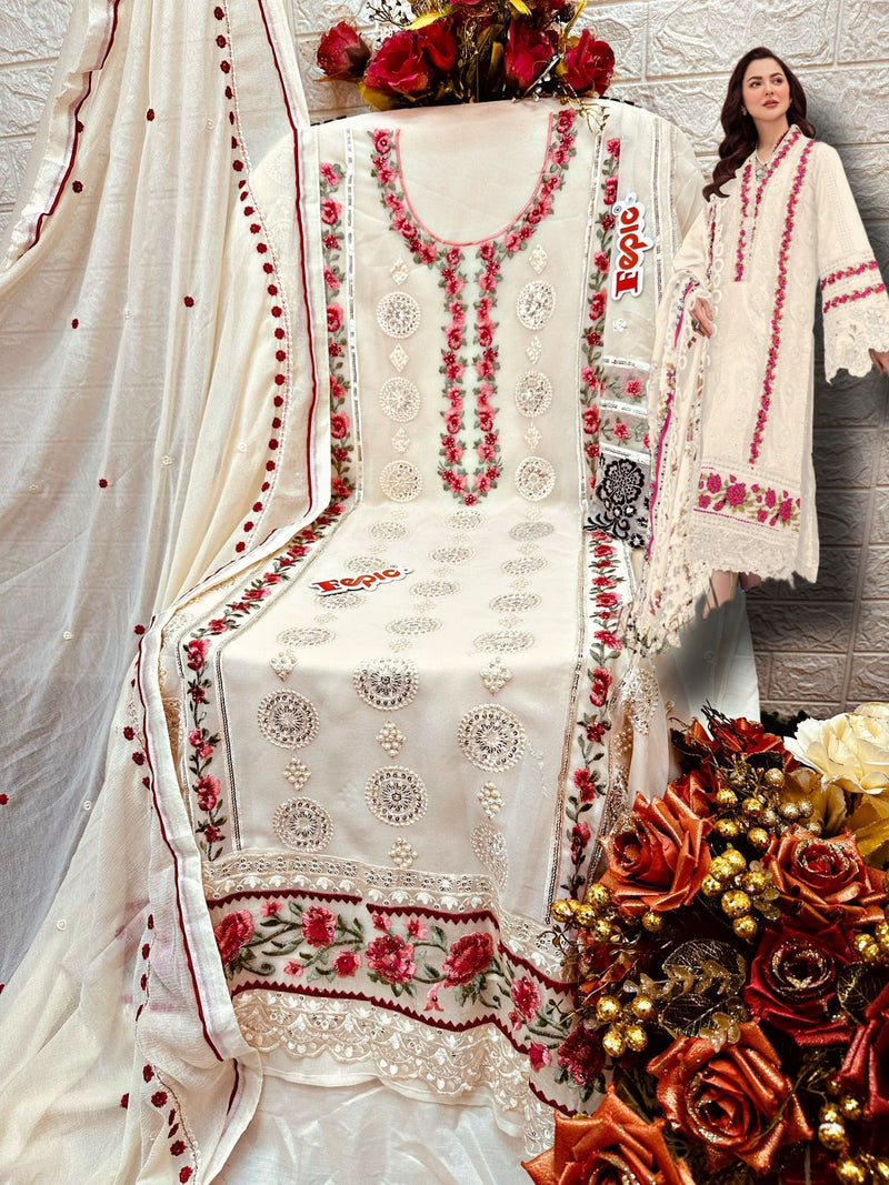 Fepic Rosemeen C 1557 D Georgette With Embroidery Work Handwork Pakistani Suits