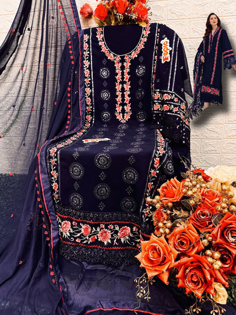 Fepic Rosemeen C 1557 C Georgette With Embroidery Work Handwork Pakistani Suits