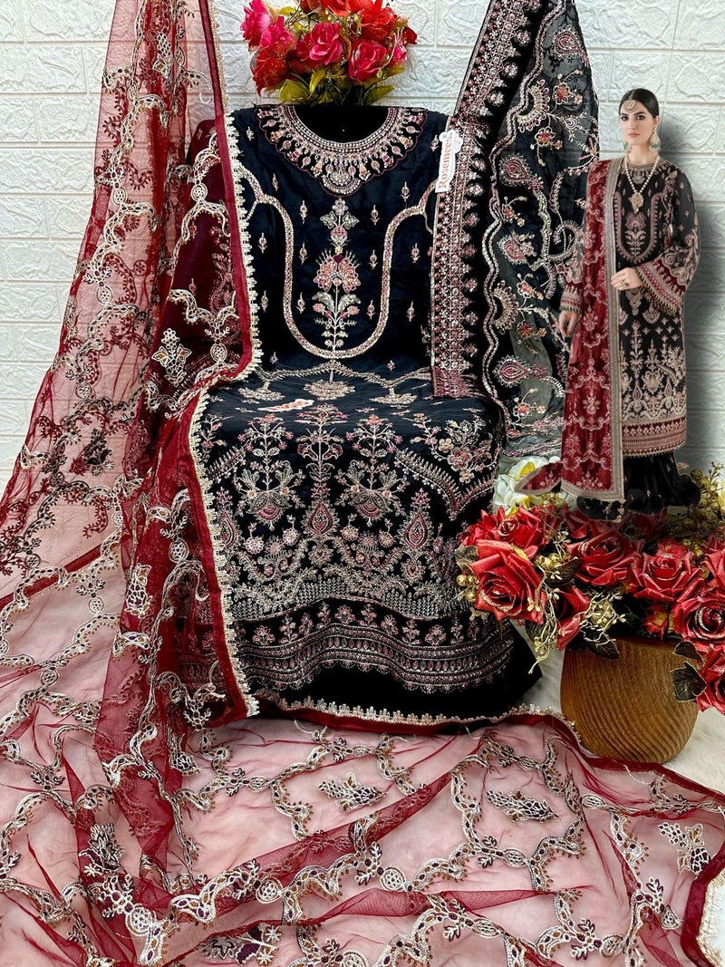 Fepic Rosemeen C 1549 B Organza With Embroidery Work Designer Pakistani Suit Single