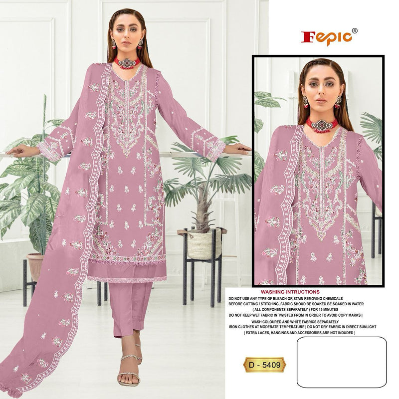 Fepic Rosemeen D 5409 Organza With Embroidery Work Exclusive Pakistani Suit