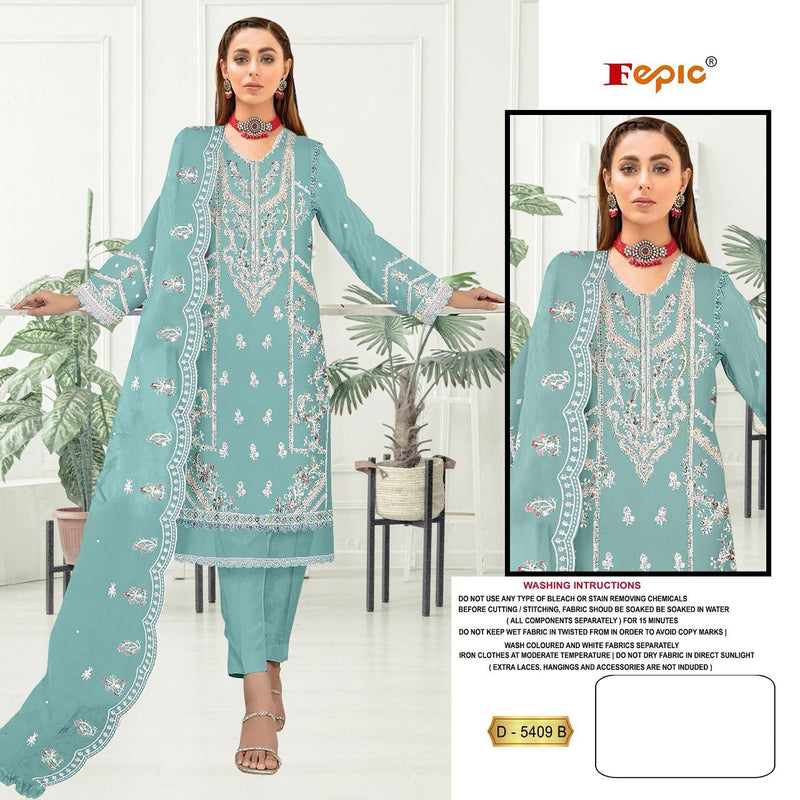 Fepic Rosemeen D 5409 B Organza With Embroidery Work Exclusive Pakistani Suit
