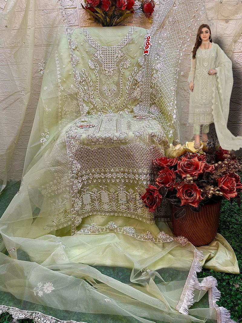 Fepic Rosemeen C 1335 Organza With Embroidery And Handwork Pakistani Suits