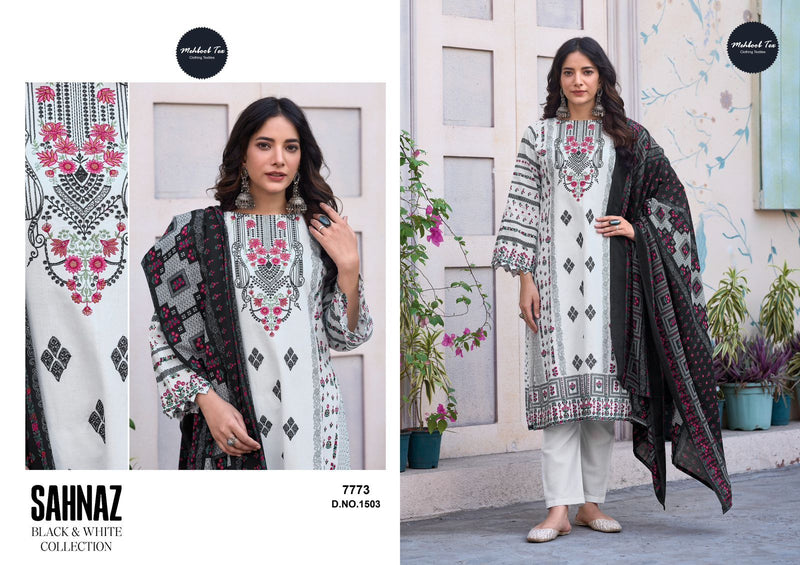 MEHBOOB TEX DNO 1503 PURE COTTON PRINT WITH EMBROIDERY PATCHED WORK PAKISTANI SUIT