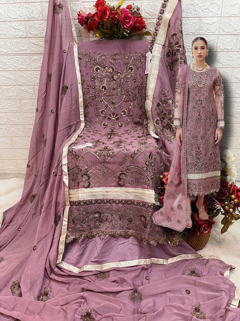 FEPIC ROSEMEEN DNO C 1626 GEORGETTE EMBROIDERED WITH HEAVY HANDWORK PAKISTANI SUIT SINGLE