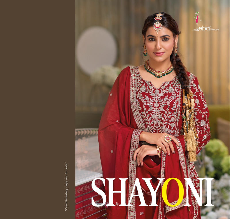 EBA LIFESTYLE SHAYONI 1710 CHINON WITH EMBOIDERY WORK PARTY WEAR KURTI