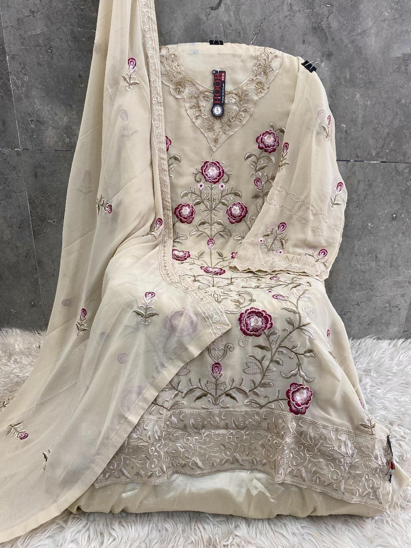 HOOR TEX H 265 FOX GEORGETTE HEAVY EMBORIDERY PAKISTANI SUIT