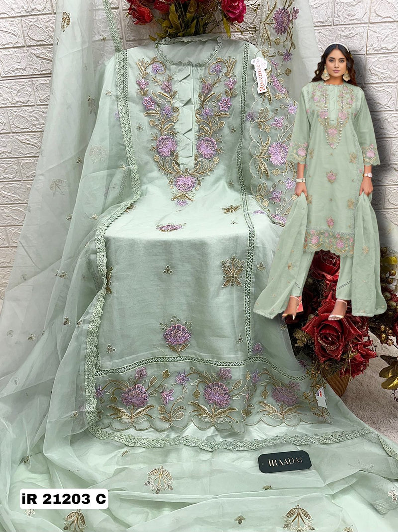 FEPIC ROSEMEEN DNO 21203 C IRAADAY EMBROIDERED WITH HEAVY HANDWORK PAKISTANI SUIT SINGLE