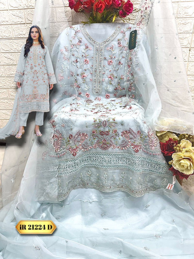 FEPIC 21224 D ORGANZA EMBROIDERED WITH HEAVY HANDWORK PAKISTANI SUIT