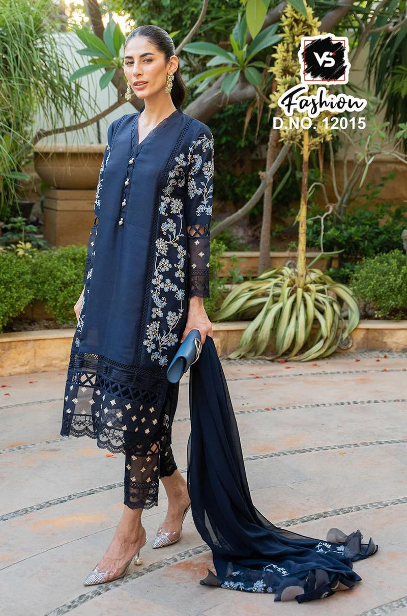 VS 12015 FOX GEORGETTE DESIGNER STYLISH HEAVY EMBROIDERED TUNIC ENHANCE PRET KURTI