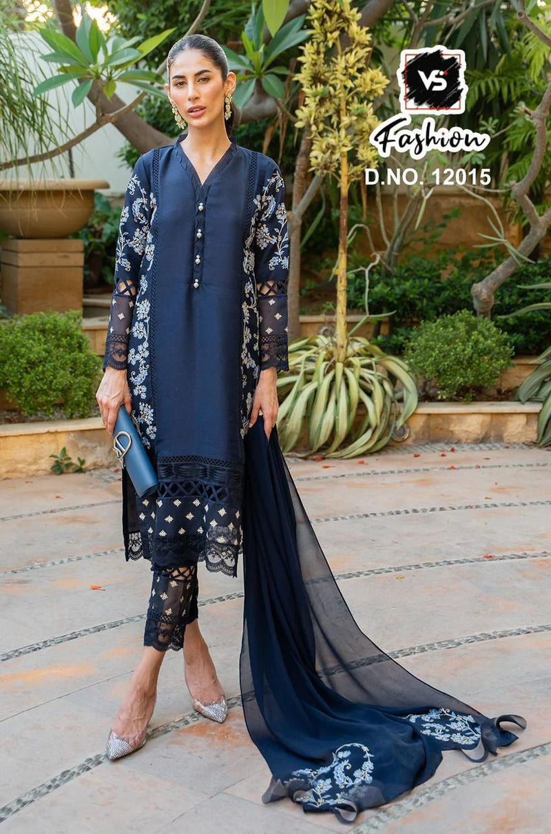 VS 12015 FOX GEORGETTE DESIGNER STYLISH HEAVY EMBROIDERED TUNIC ENHANCE PRET KURTI