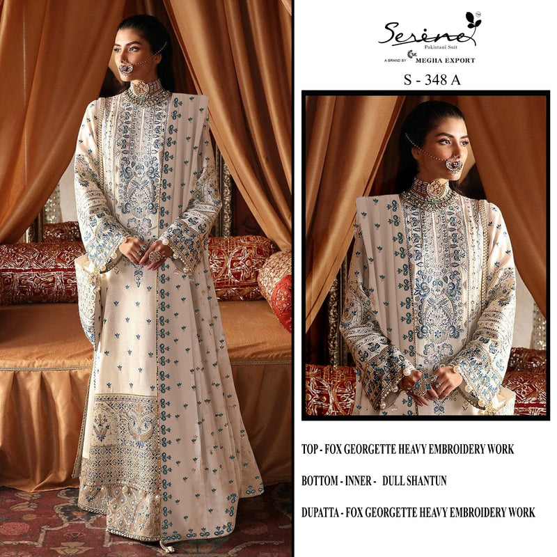 SERINE S 348 A FOX GEORGETTE HEAVY EMBROIDERED WORK PAKISTANI SUIT