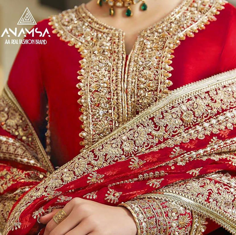 ANAMSA 411 GEORGETTE WITH HEAVY EMBROIDERED SEQUENCE WORK PAKISTANI SUIT