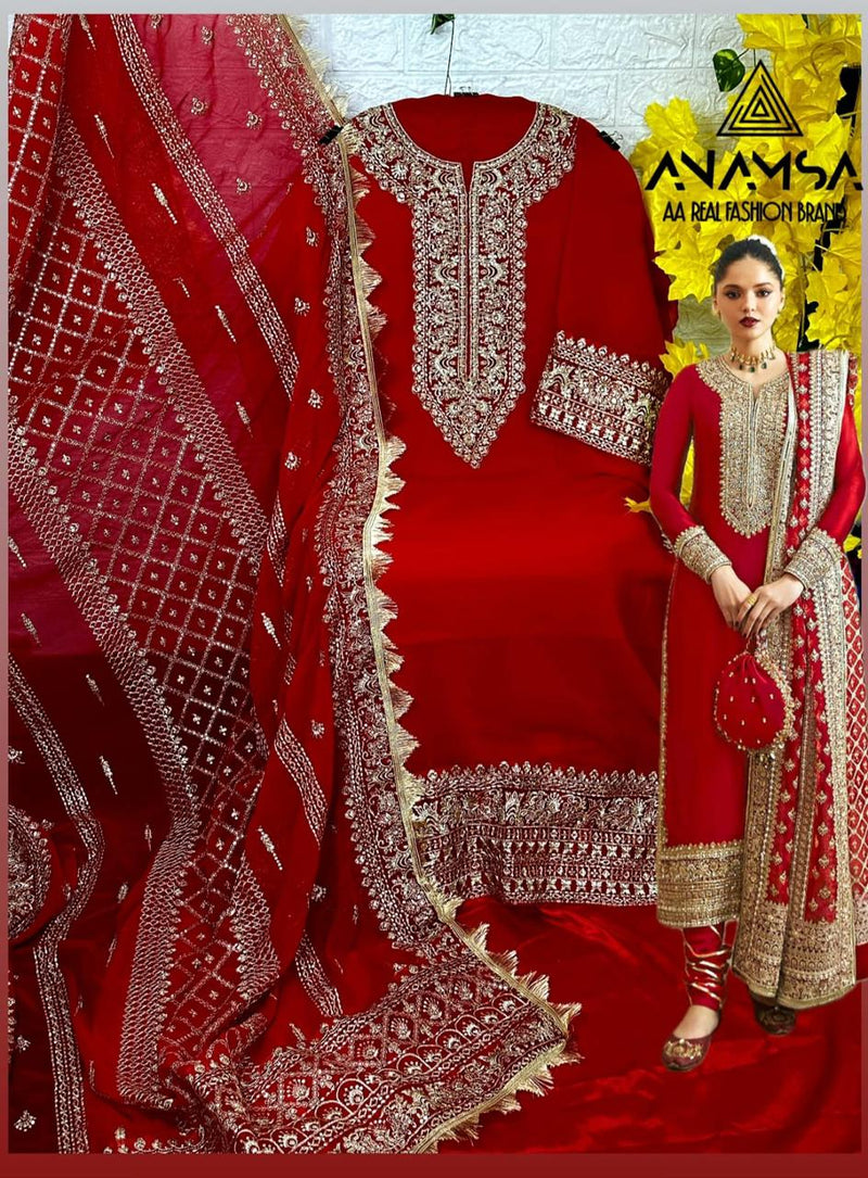 ANAMSA 411 GEORGETTE WITH HEAVY EMBROIDERED SEQUENCE WORK PAKISTANI SUIT