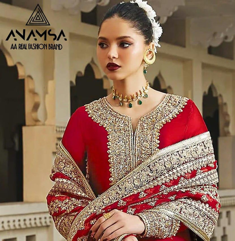 ANAMSA 411 GEORGETTE WITH HEAVY EMBROIDERED SEQUENCE WORK PAKISTANI SUIT