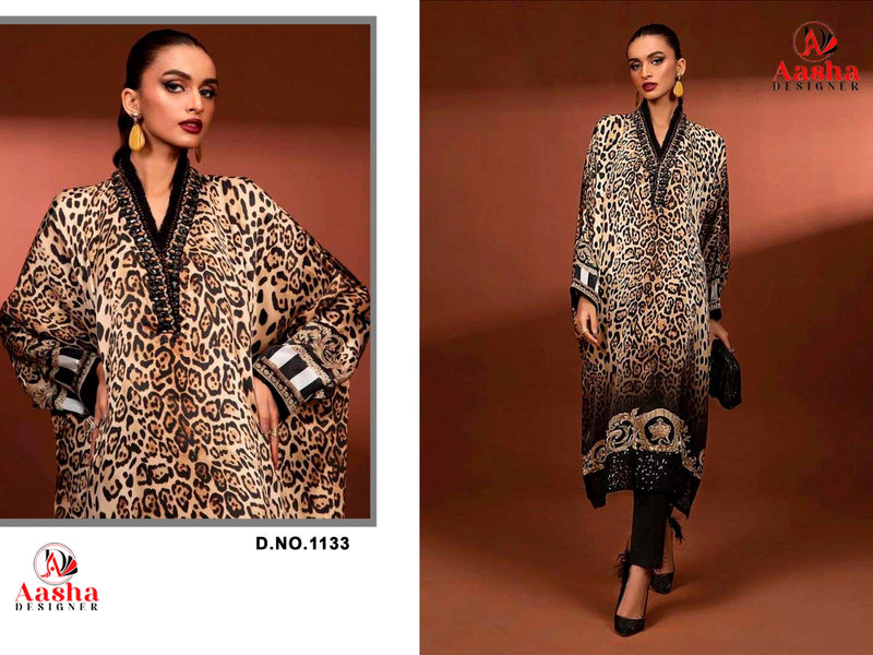 AASHA 1133 HEAVY JAPAN SATIN DIGITAL PRINT DAILY WEAR PAKISTANI SUIT