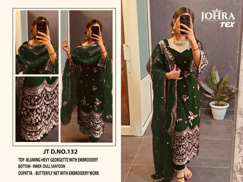 JOHRA TEX 132 C HEAVY BLUMING GEORGETTE EMBROIDERED WITH MOTI WORK PAKISTANI SUIT