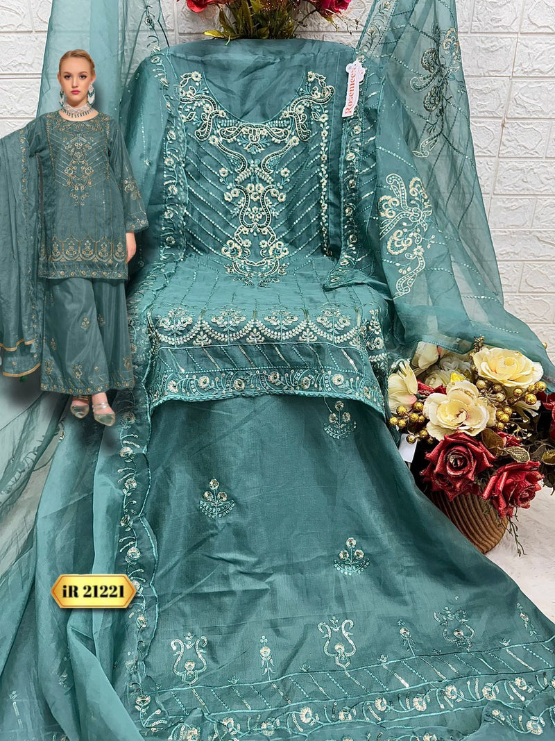 FEPIC 21221 ORGANZA EMBROIDERED WITH HANDWORK PAKISTANI SUIT