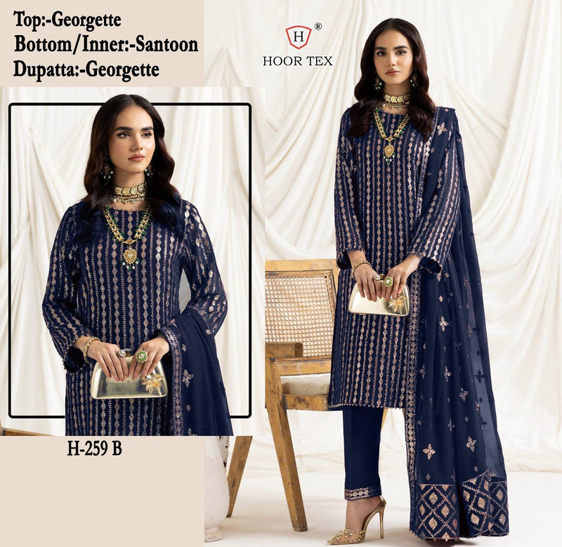 HOOR TEX 259 B FOX GEORGETTE WITH HANDWORK PAKISTANI SUIT