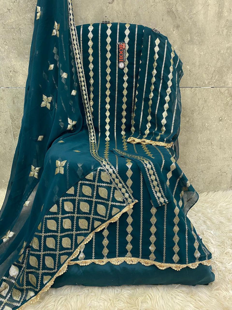 HOOR TEX 259 C FOX GEORGETTE WITH HANDWORK PAKISTANI SUIT