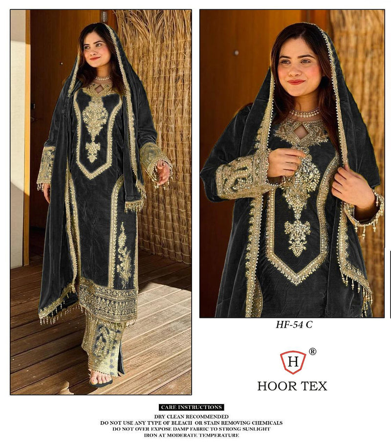 HOOR TEX H 54 C HEAVY CHINON DESIGNER PAKISTANI SUIT