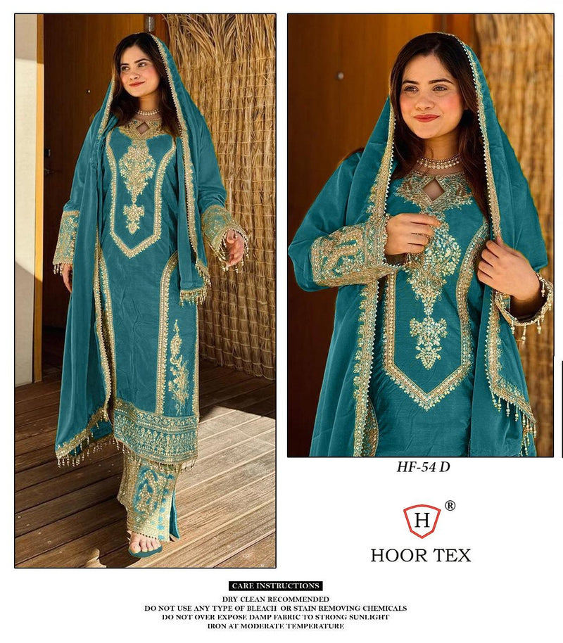 HOOR TEX H 54 D HEAVY CHINON DESIGNER PAKISTANI SUIT