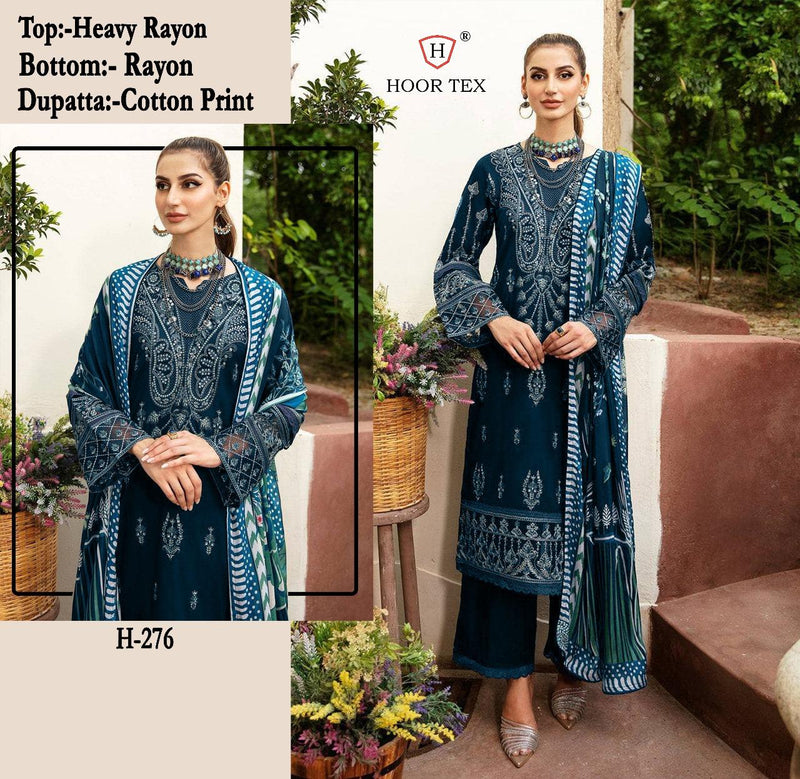 HOOR TEX H 276 RAYON EMORIDERY WORK PAKISTANI SUIT