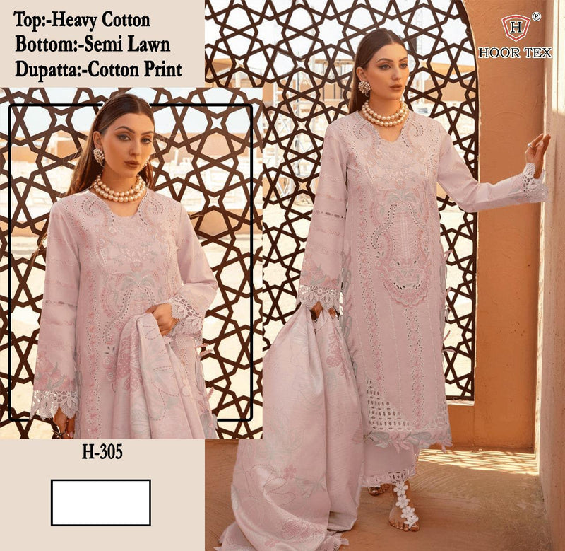 HOOR TEX H 305 COTTON EMBORIDERY WORK PAKISTANI SUIT