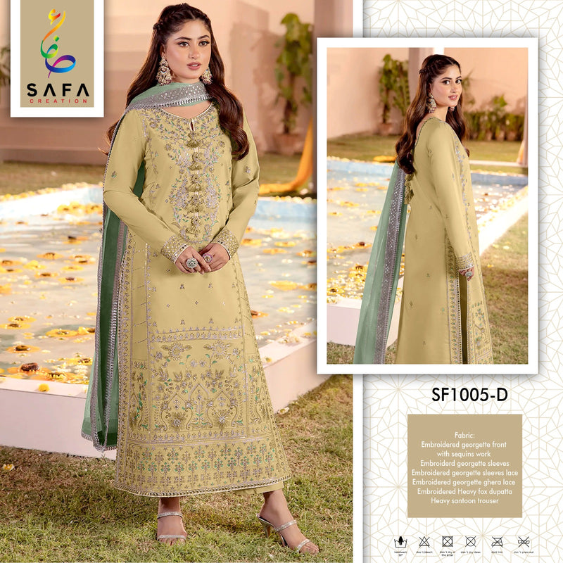 SAFA CREATION 1005 D HEAVY GEORGETTE WITH EMBROIDERY LATKAN WORK PAKISTANI SUIT