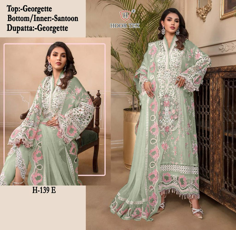 HOOR TEX H 139 E GEORGETTE EMORIDERY WORK OCCASIONAL WEAR PAKISTANI SUIT