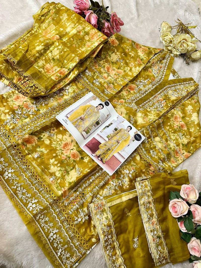 MEHBOOB TEX 1282 H ORGANZA PRINT WITH JORDOJI KHATLI WORK SALWAR SUIT