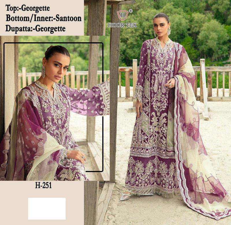 HOOR TEX H 251 FOX GEORGETTE WITH EMBORIDERY WORK SALWAR SUIT