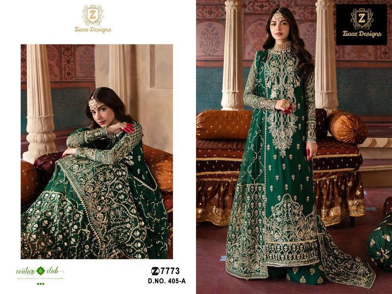 Ziaaz 405 B Georgette Very Heavy Handwork Embroidered Beautiful Mustard Salwar Suit