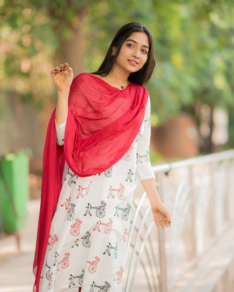 Suroop 06 Soft Muslin Cotton Pretty Print With Attractive Chiffon Duppatta Readymade Kurti