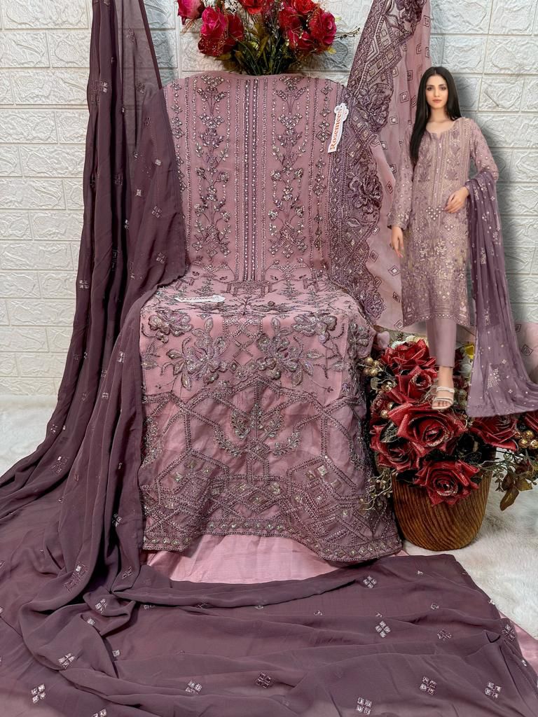 FEPIC ROSEMEEN DNO C 1731 GEORGETTE EMBROIDERED WITH HEAVY HANDWORK PAKISTANI SUIT SINGLE