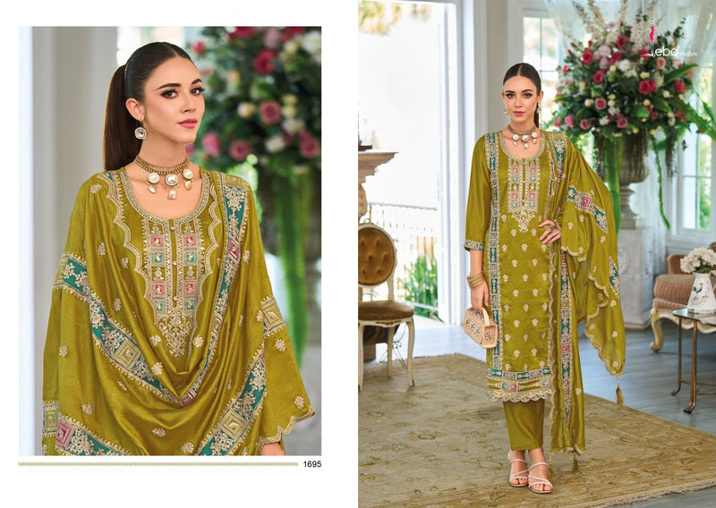 Eba Lifestyle Noura 1695 Silk Emboidery Work Designer Wedding Wear Kurti Pant Dupatta Set