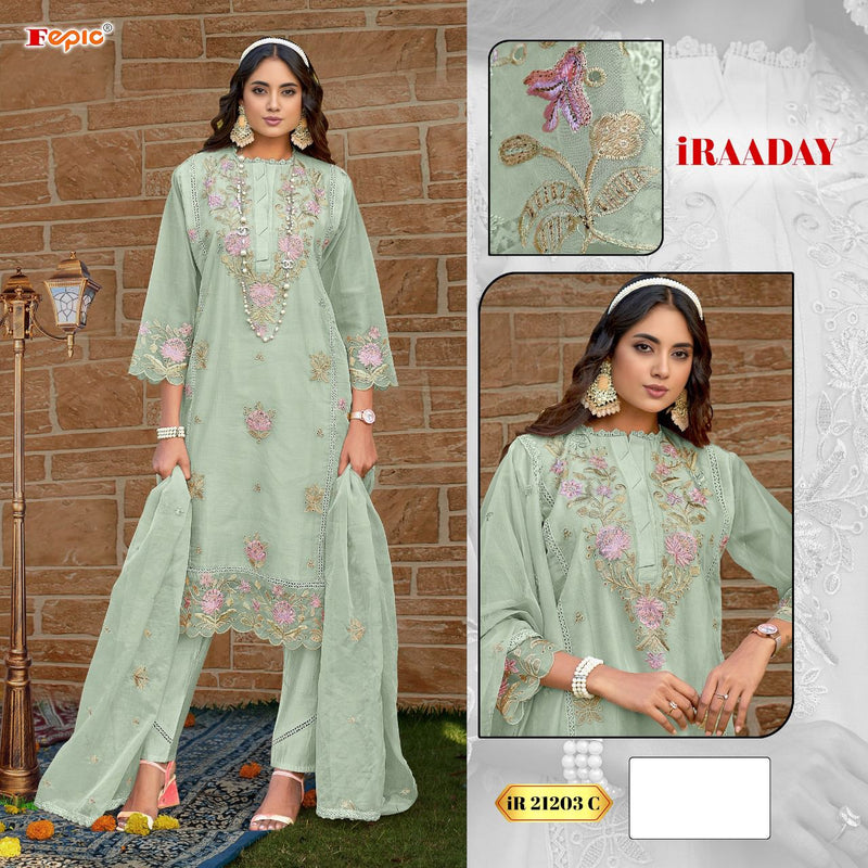 FEPIC ROSEMEEN DNO 21203 C IRAADAY EMBROIDERED WITH HEAVY HANDWORK PAKISTANI SUIT SINGLE