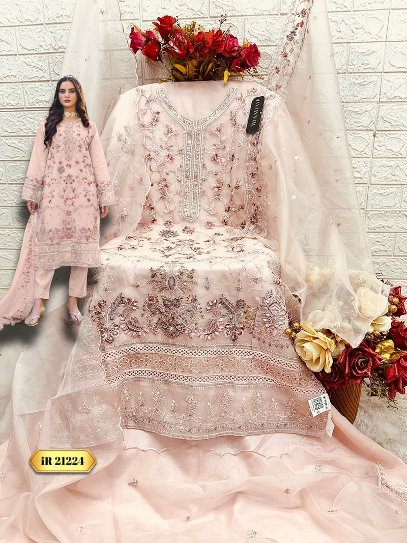 FEPIC 21224 A ORGANZA EMBROIDERED WITH HEAVY HANDWORK SUIT