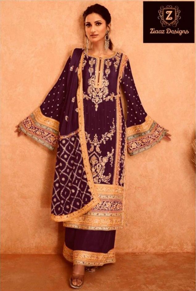 Ziaaz 635 B Velvet Embroidered Coding Work Salwar Suit