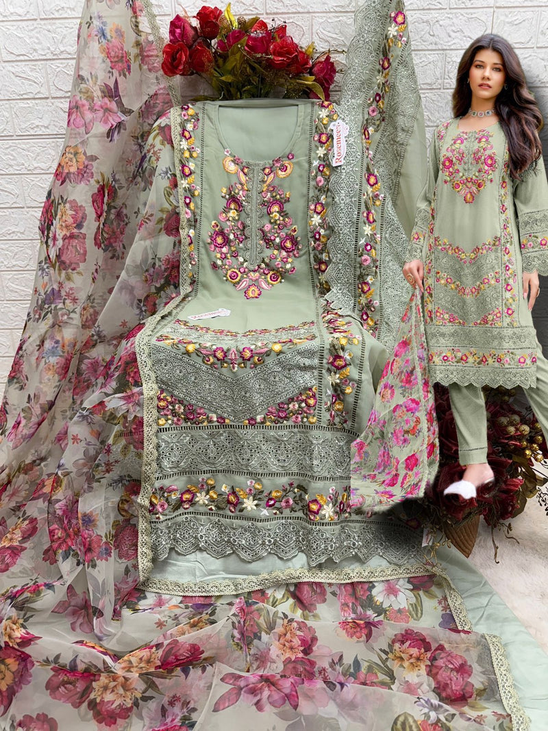 FEPIC ROSEMEEN DNO C 1671 GEORGETTE EMBROIDERED WITH HEAVY HANDWORK PAKISTANI SUIT SINGLE