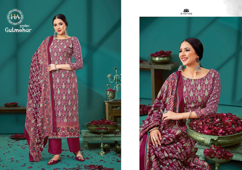 HARSHIT FASHION GULMOHAR  S 1101 002 PASHMINA WITH ATTRACTIVE LOOK FESTIVAL WEAR SALWAR SUIT