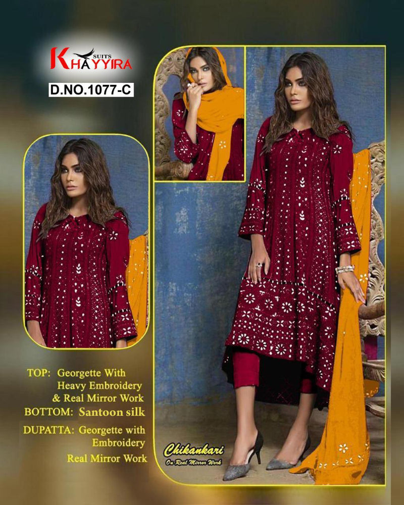 Khayyira 1077 Chinkari Designer Pakistani  Salwar Suits