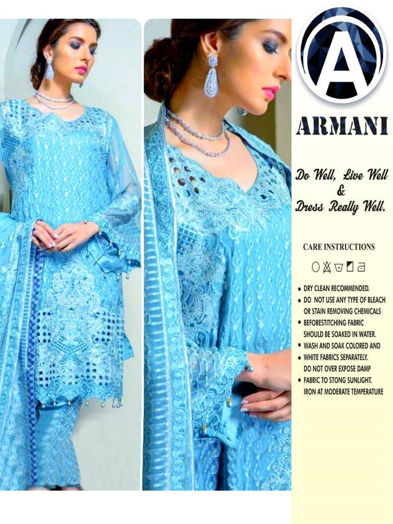Armani Rimsha 03 Blue Design Pakistani Salwar Kameez