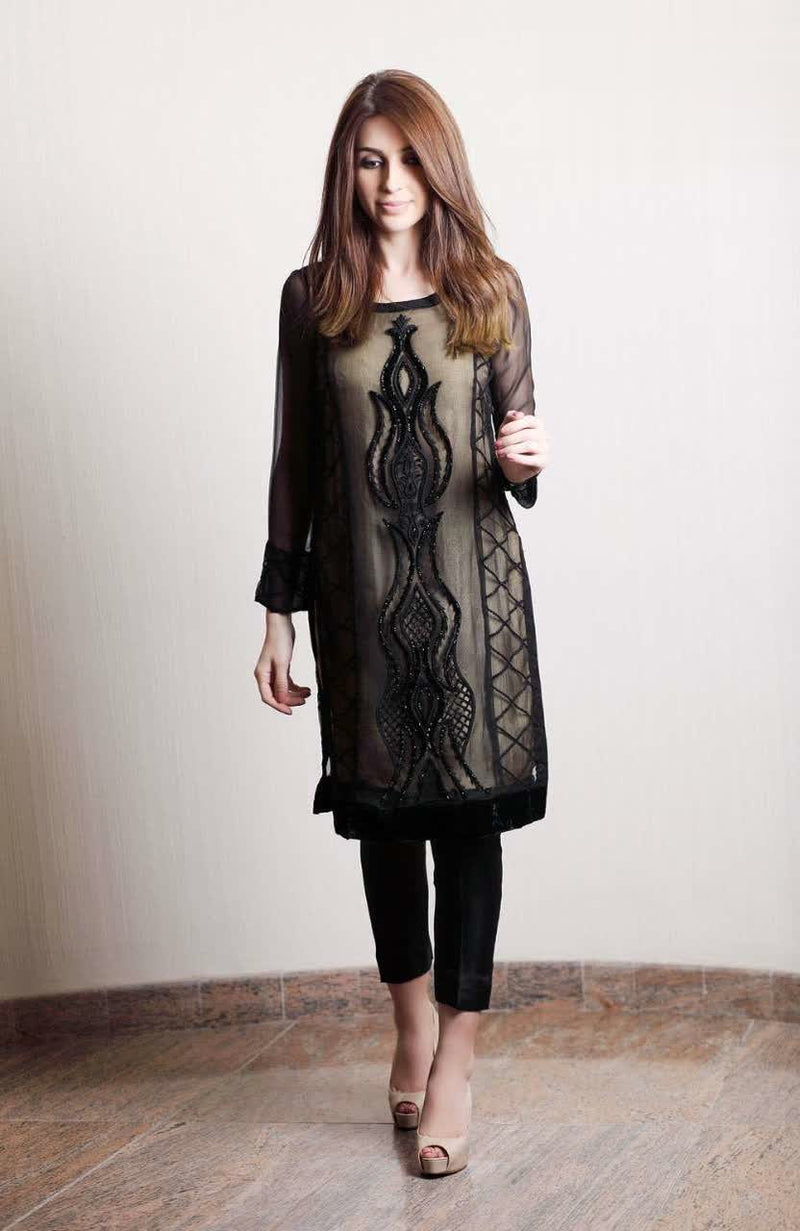 Pret 993 Pakistani Stylish Long Kurti With Cotton Bottom