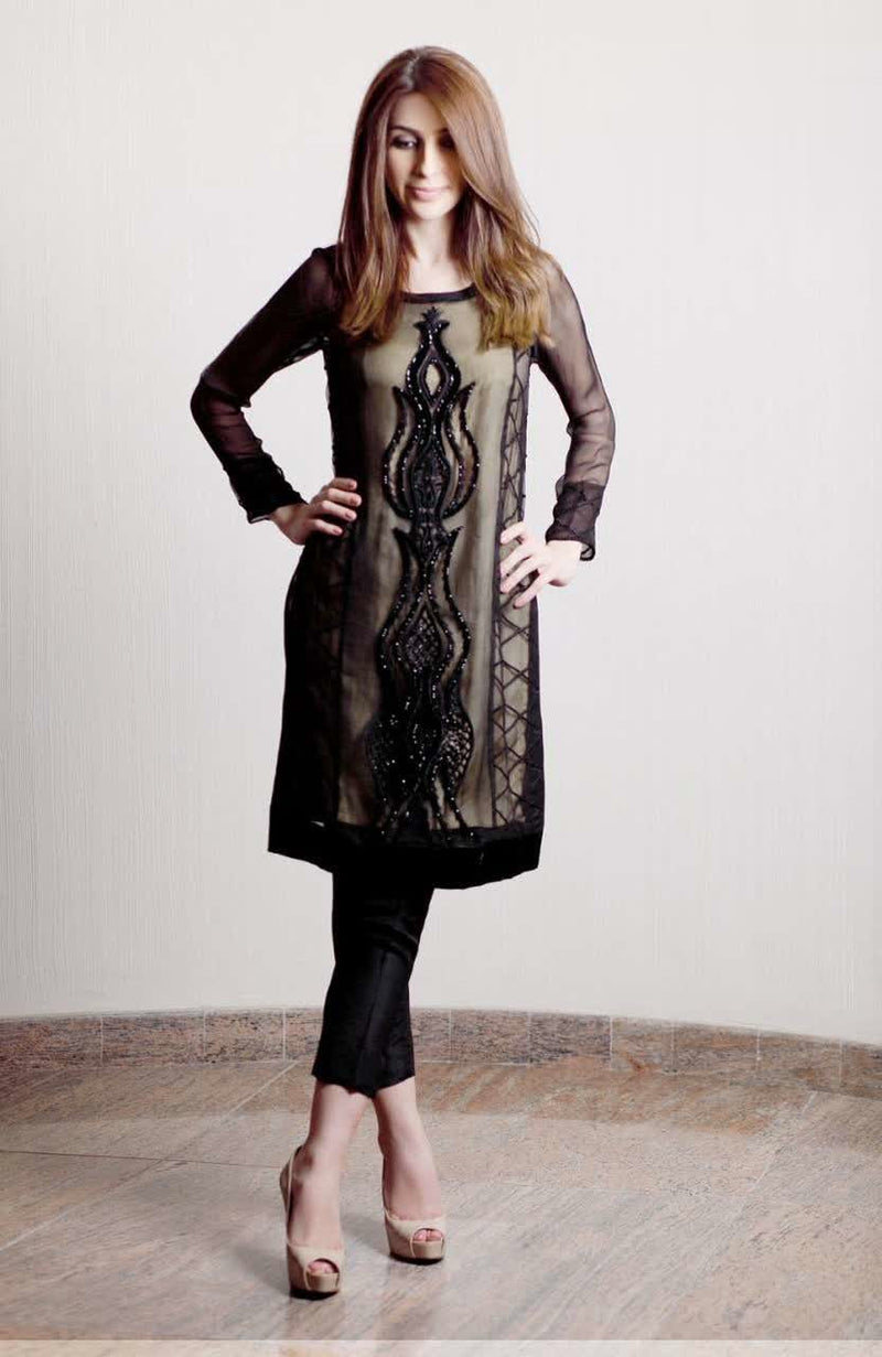 Pret 993 Pakistani Stylish Long Kurti With Cotton Bottom