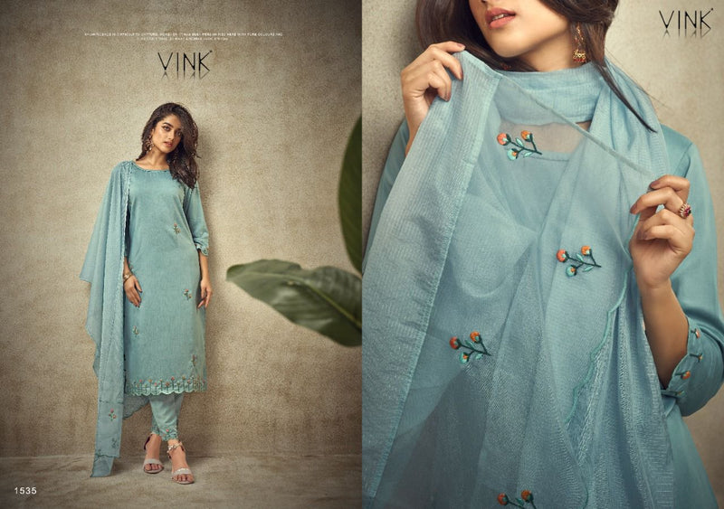 VINK IVY VOL 2 1535 CHINON EMBROIDERY DESIGNER READY MADE SALWAR SUIT SINGLE