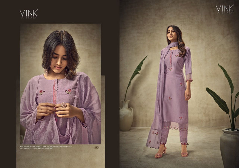 VINK IVY VOL 2 1531 CHINON EMBROIDERY DESIGNER READY MADE SALWAR SUIT SINGLE